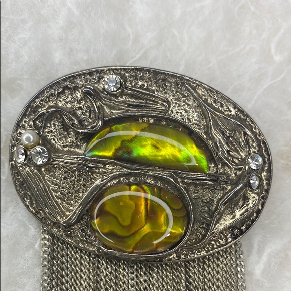 Vintage Silver Brooch with Fringe chain - Picture 2 of 11